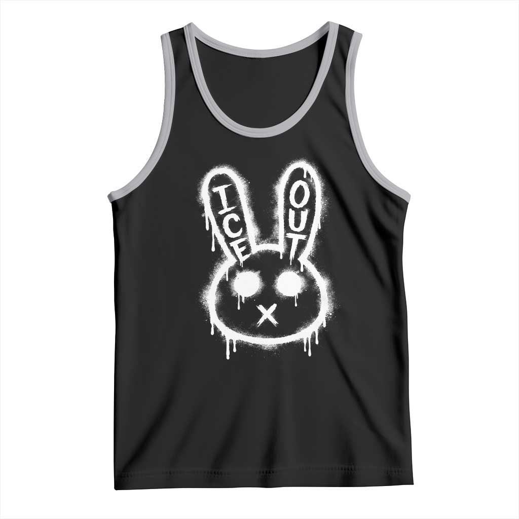 Cool Bunny Ice Out Tank Top Graffiti Style Rabbit FDT Anti Immigration Enforcement TS10 Black Athletic Heather Print Your Wear