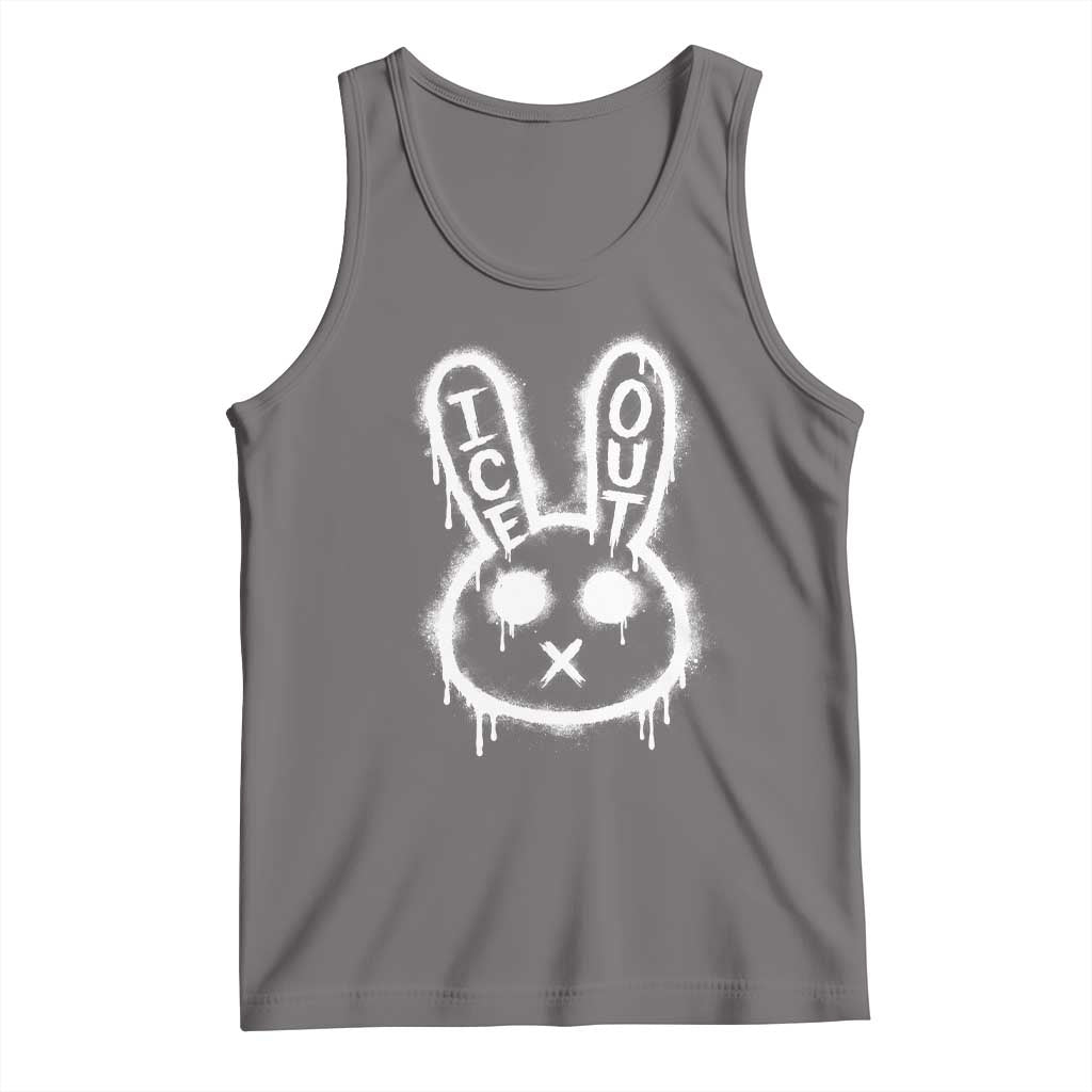 Cool Bunny Ice Out Tank Top Graffiti Style Rabbit FDT Anti Immigration Enforcement TS10 Deep Heather Print Your Wear