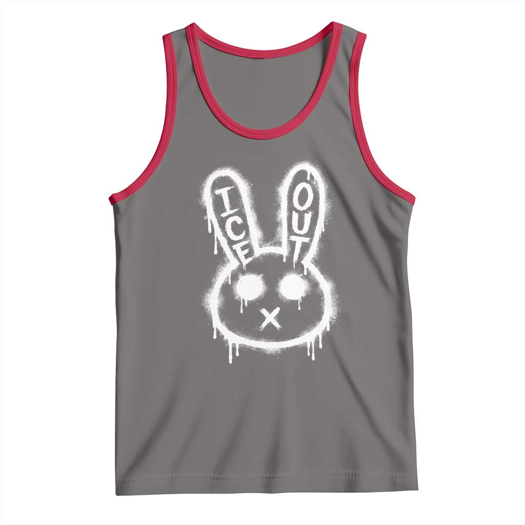 Cool Bunny Ice Out Tank Top Graffiti Style Rabbit FDT Anti Immigration Enforcement TS10 Deep Heather Red Print Your Wear
