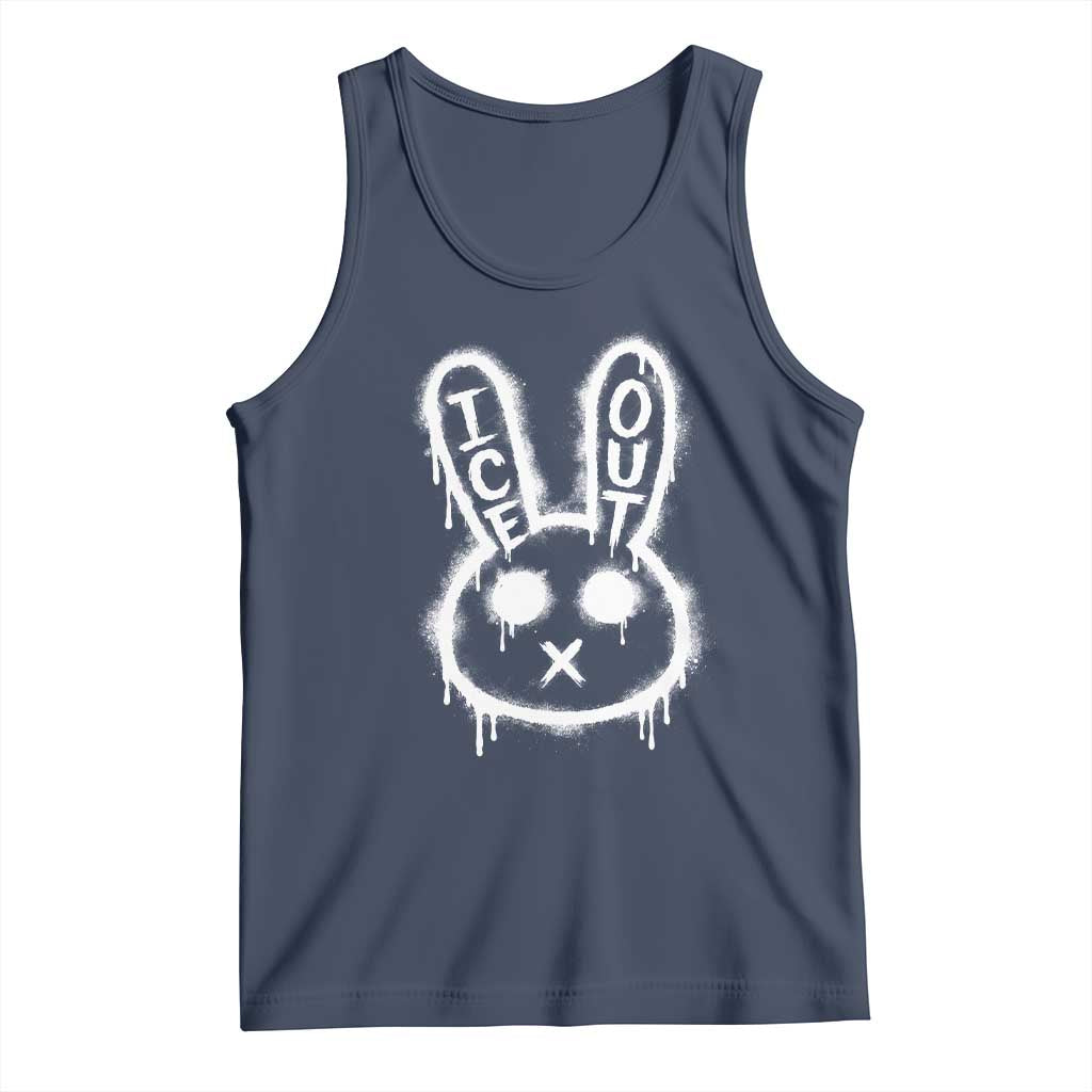 Cool Bunny Ice Out Tank Top Graffiti Style Rabbit FDT Anti Immigration Enforcement TS10 Navy Print Your Wear