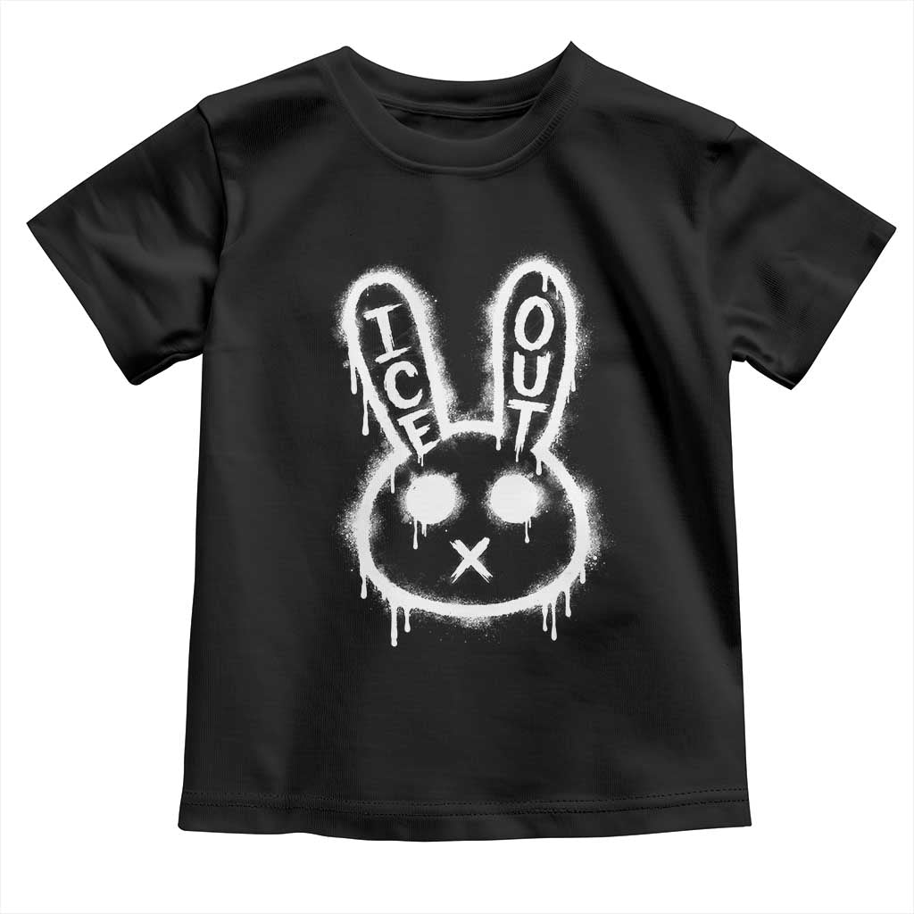 Cool Bunny Ice Out Toddler T Shirt Graffiti Style Rabbit FDT Anti Immigration Enforcement TS10 Black Print Your Wear