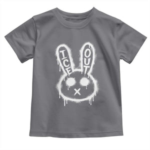 Cool Bunny Ice Out Toddler T Shirt Graffiti Style Rabbit FDT Anti Immigration Enforcement TS10 Charcoal Print Your Wear