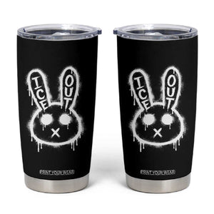 Cool Bunny Ice Out Tumbler Cup Graffiti Style Rabbit FDT Anti Immigration Enforcement TS10 Black Print Your Wear