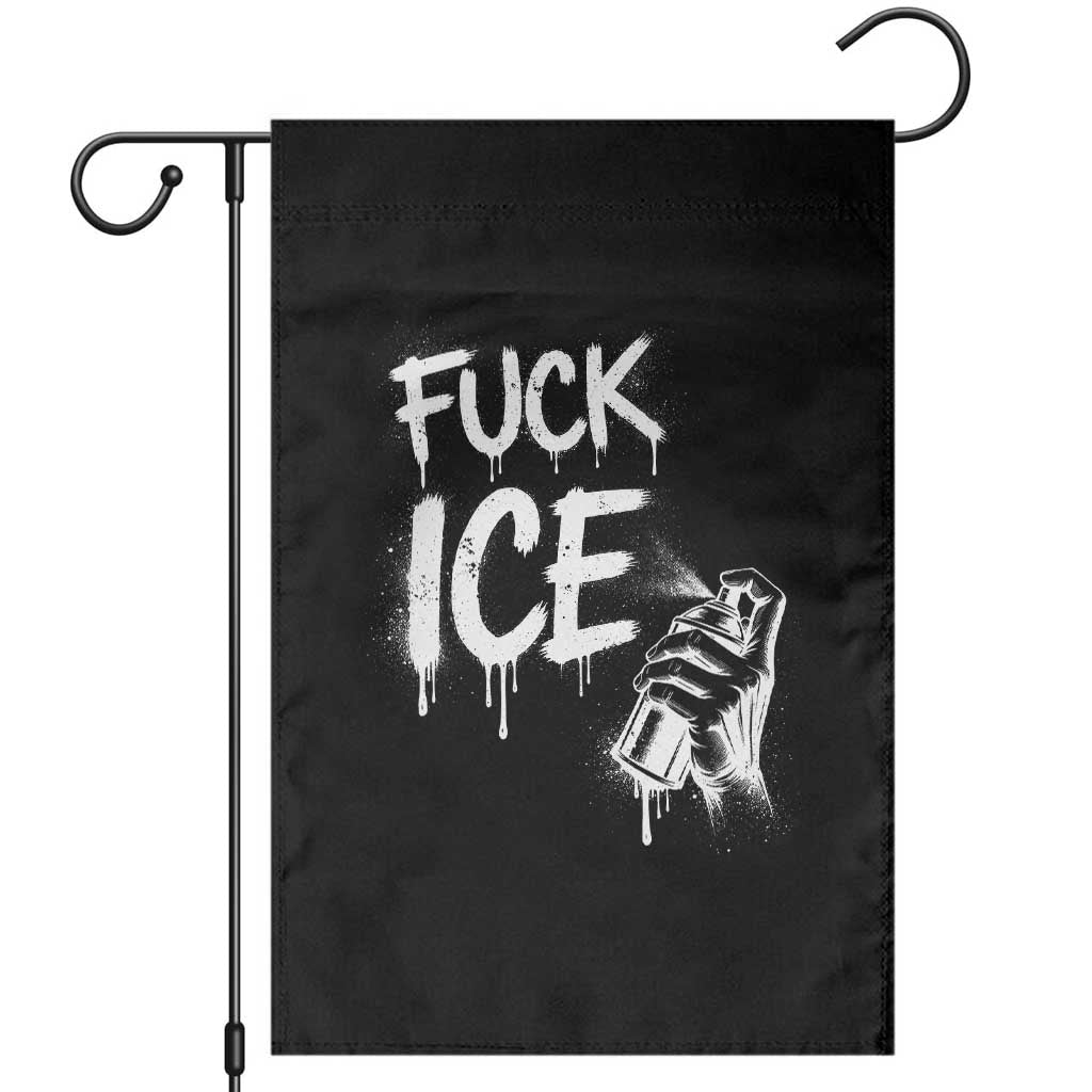 Fck Ice Garden Flag Vintage Graffiti No Human is Illegal TS10 Black Print Your Wear