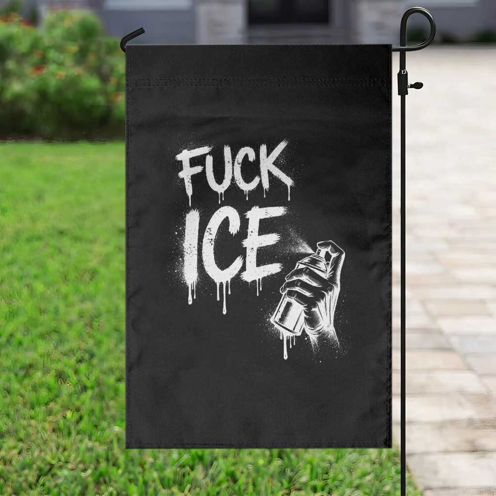Fck Ice Garden Flag Vintage Graffiti No Human is Illegal TS10 Print Your Wear