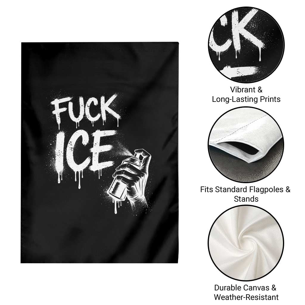 Fck Ice Garden Flag Vintage Graffiti No Human is Illegal TS10 Print Your Wear