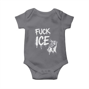 Fck Ice Baby Onesie Vintage Graffiti No Human is Illegal TS10 Charcoal Print Your Wear