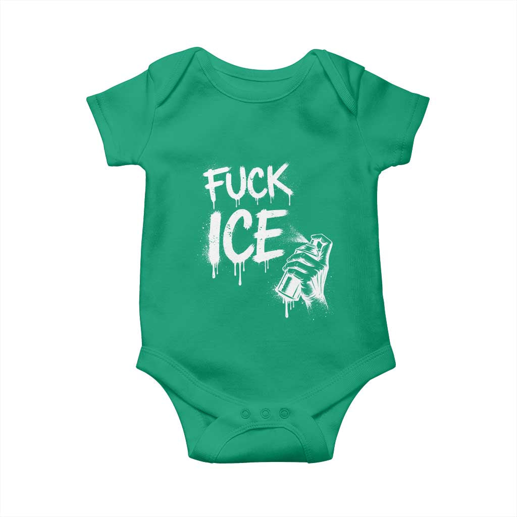 Fck Ice Baby Onesie Vintage Graffiti No Human is Illegal TS10 Irish Green Print Your Wear
