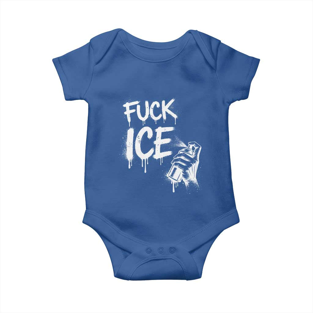 Fck Ice Baby Onesie Vintage Graffiti No Human is Illegal TS10 Royal Blue Print Your Wear