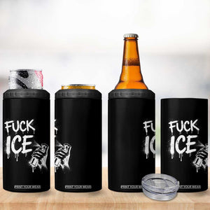 Fck Ice 4 in 1 Can Cooler Tumbler Vintage Graffiti No Human is Illegal TS10 Print Your Wear