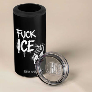Fck Ice 4 in 1 Can Cooler Tumbler Vintage Graffiti No Human is Illegal TS10 Print Your Wear