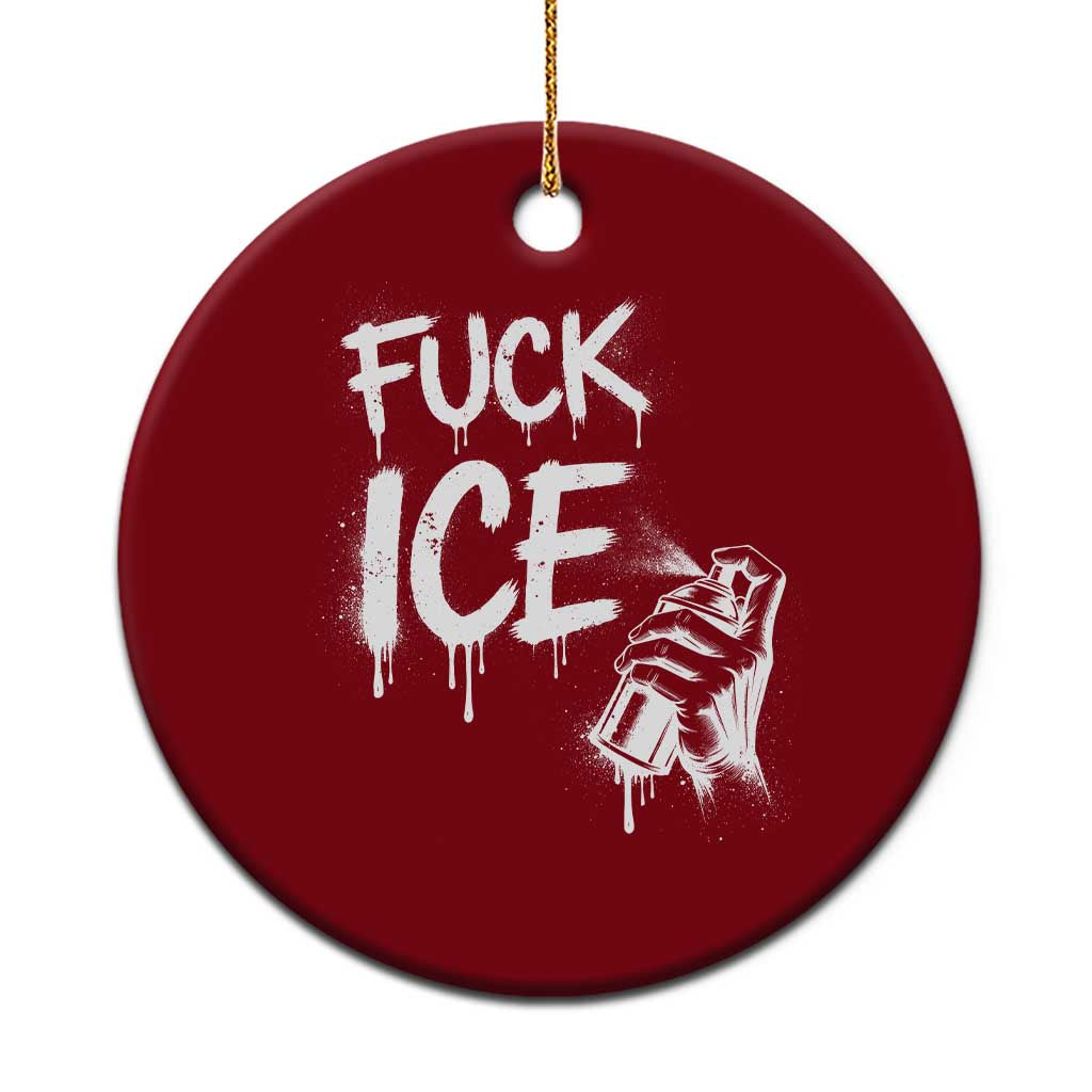 Fck Ice Ceramic Ornament Vintage Graffiti No Human is Illegal TS10 1pc Red Print Your Wear