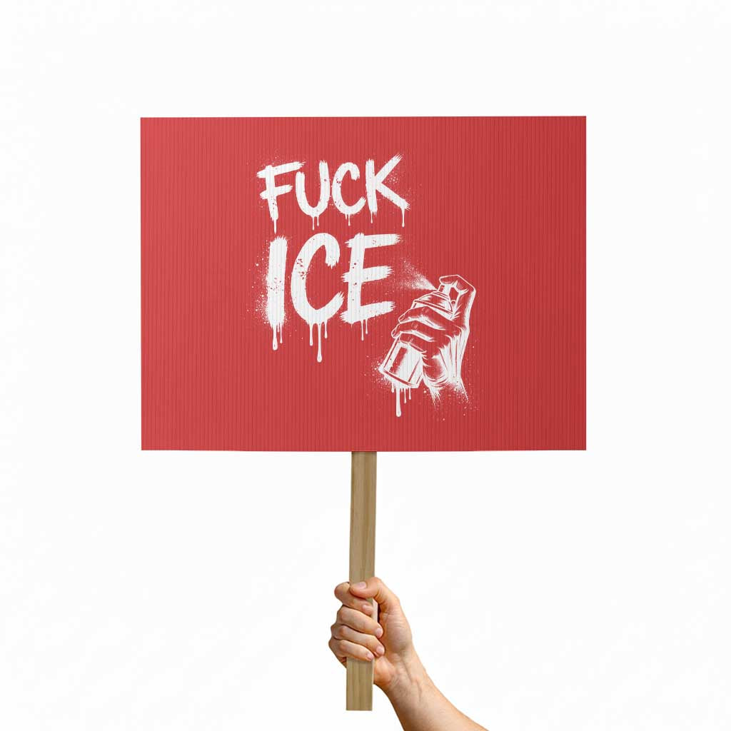 Fck Ice Protest Sign Vintage Graffiti No Human is Illegal TS10 Horizontal 18