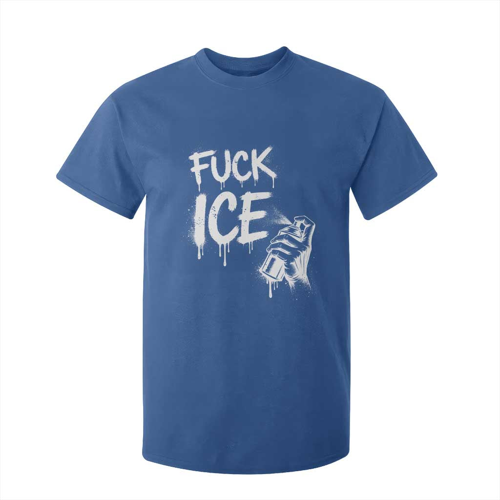 Fck Ice T Shirt For Kid Vintage Graffiti No Human is Illegal TS10 Royal Blue Print Your Wear