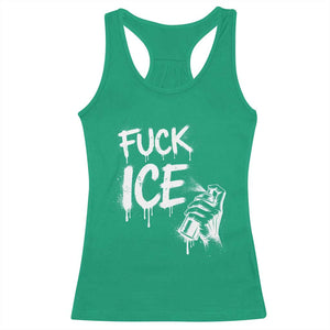 Fck Ice Racerback Tank Top Vintage Graffiti No Human is Illegal TS10 Irish Green Print Your Wear