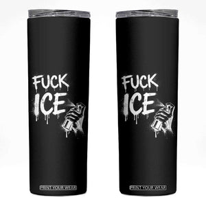 Fck Ice Skinny Tumbler Vintage Graffiti No Human is Illegal TS10 Black Print Your Wear