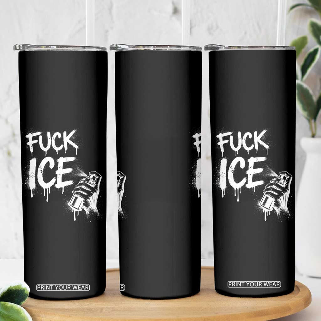Fck Ice Skinny Tumbler Vintage Graffiti No Human is Illegal TS10 Print Your Wear