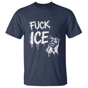 Fck Ice T Shirt Vintage Graffiti No Human is Illegal TS10 Navy Print Your Wear