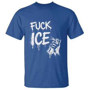 Fck Ice T Shirt Vintage Graffiti No Human is Illegal TS10 Royal Blue Print Your Wear