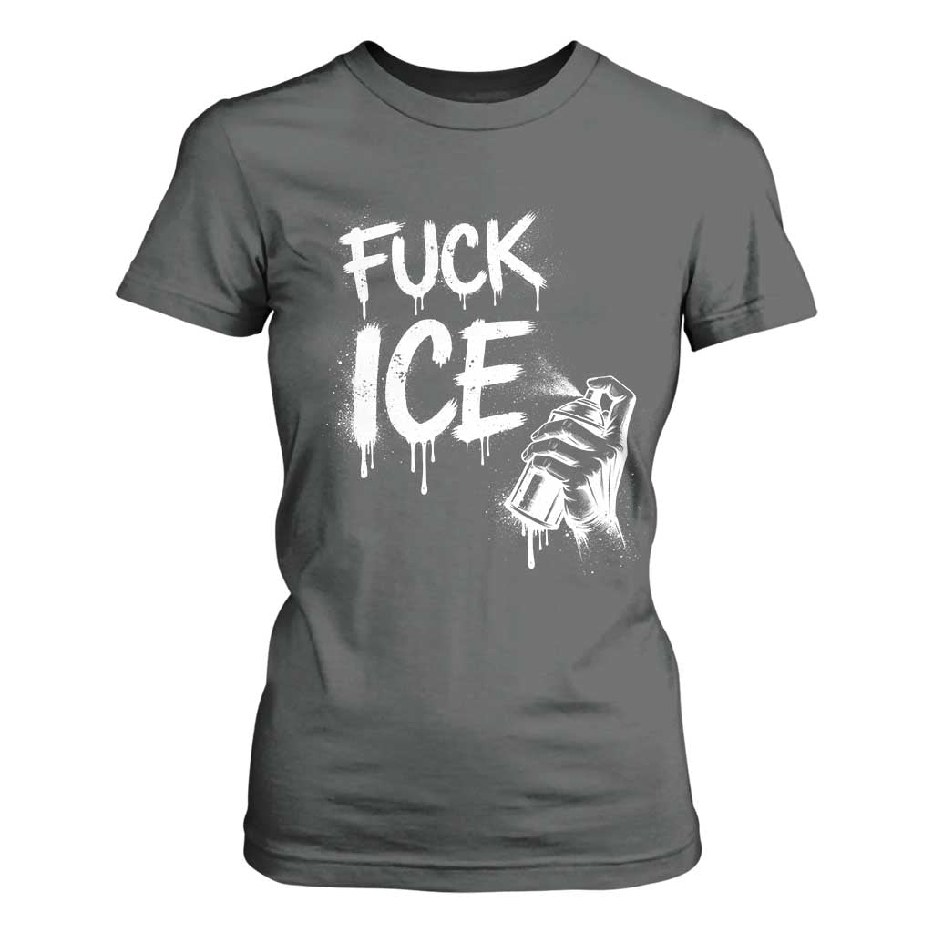 Fck Ice T Shirt For Women Vintage Graffiti No Human is Illegal TS10 Dark Heather Print Your Wear