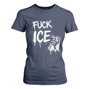 Fck Ice T Shirt For Women Vintage Graffiti No Human is Illegal TS10 Navy Print Your Wear