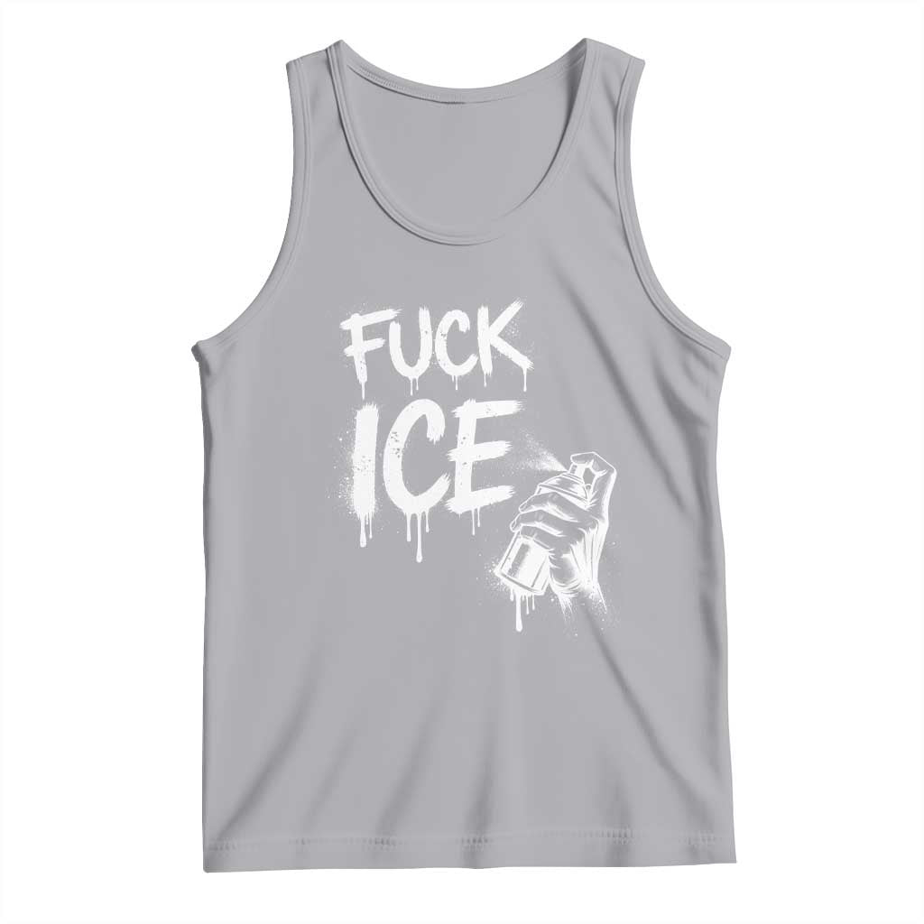 Fck Ice Tank Top Vintage Graffiti No Human is Illegal TS10 Athletic Heather Print Your Wear