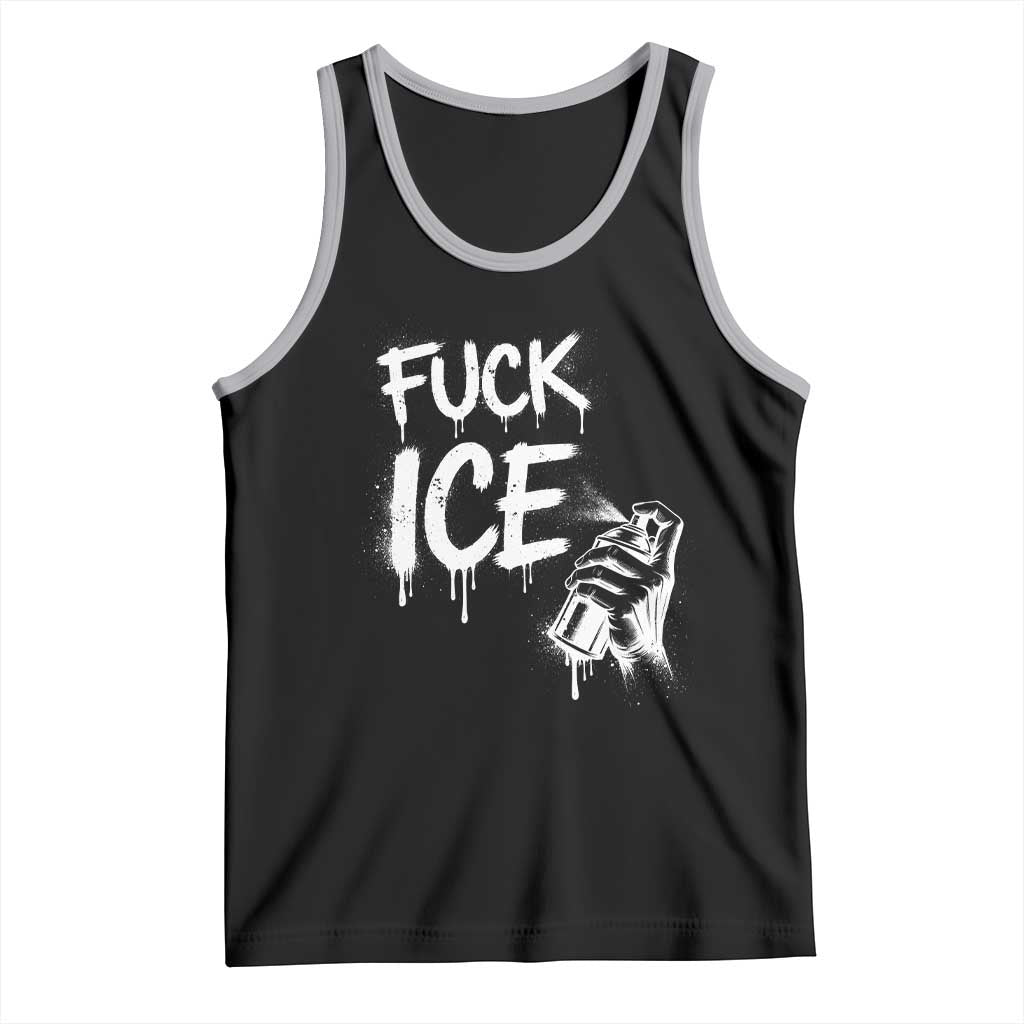 Fck Ice Tank Top Vintage Graffiti No Human is Illegal TS10 Black Athletic Heather Print Your Wear