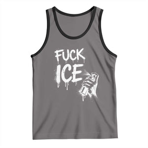 Fck Ice Tank Top Vintage Graffiti No Human is Illegal TS10 Deep Heather Black Print Your Wear