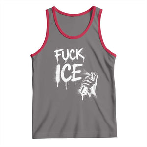 Fck Ice Tank Top Vintage Graffiti No Human is Illegal TS10 Deep Heather Red Print Your Wear
