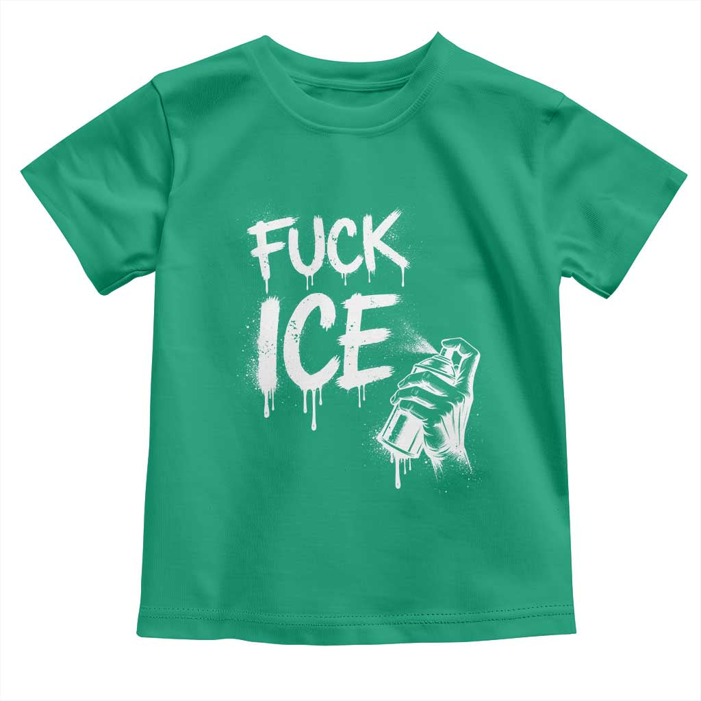 Fck Ice Toddler T Shirt Vintage Graffiti No Human is Illegal TS10 Irish Green Print Your Wear