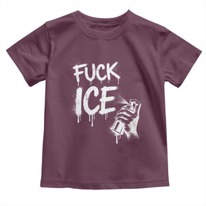 Fck Ice Toddler T Shirt Vintage Graffiti No Human is Illegal TS10 Maroon Print Your Wear