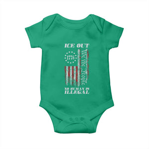 Ice Out No Human Is Illegal Baby Onesie Vintage Old 1776 US Flag TS10 Irish Green Print Your Wear