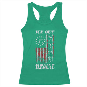 Ice Out No Human Is Illegal Racerback Tank Top Vintage Old 1776 US Flag TS10 Irish Green Print Your Wear