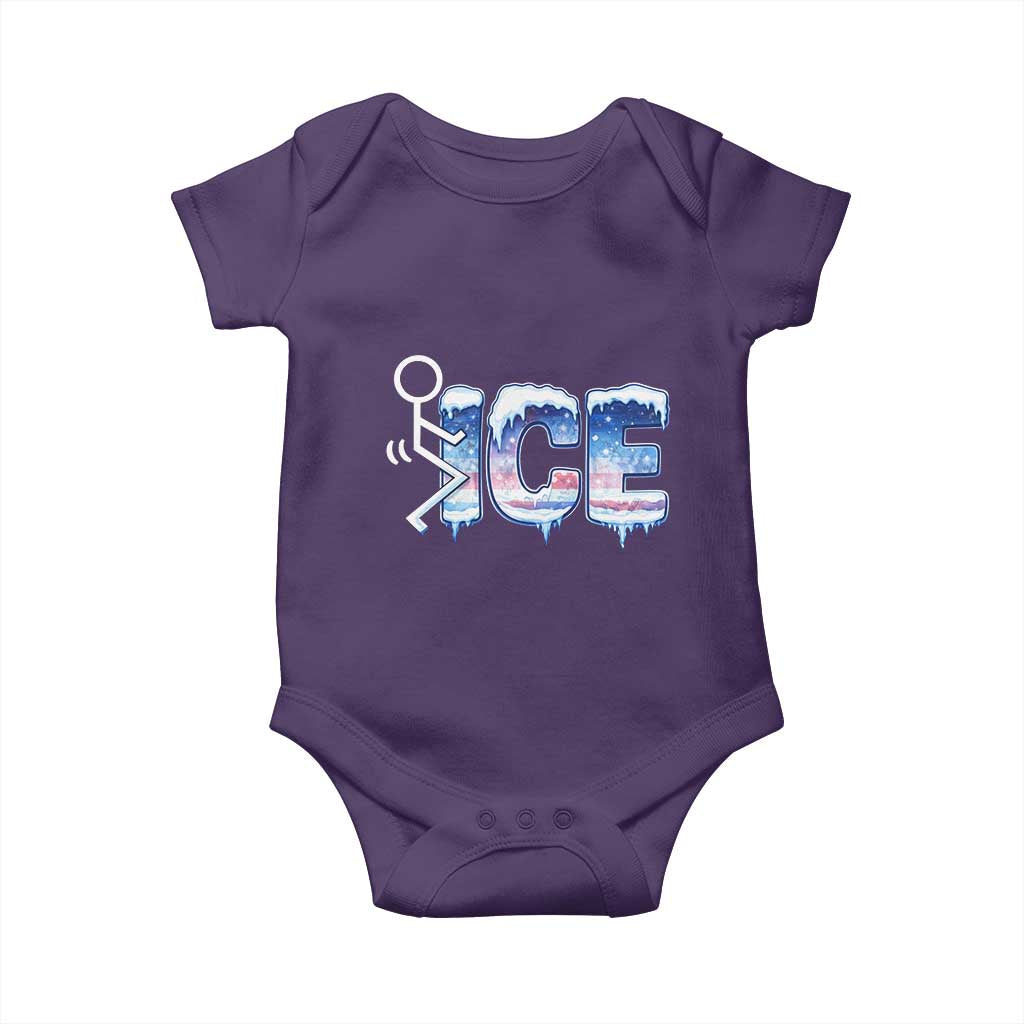 Fck Ice Baby Onesie Sarcastic Immigration Protest TS10 Purple Print Your Wear