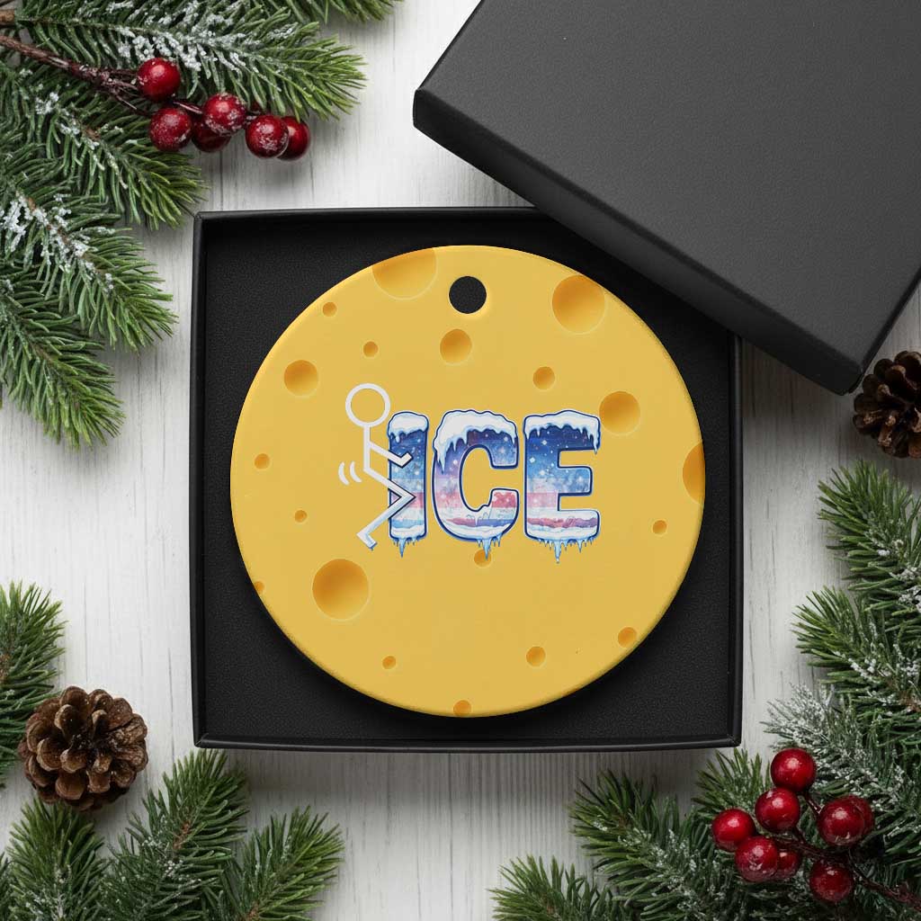 Fck Ice Ceramic Ornament Sarcastic Immigration Protest TS10 1pc Yellow Cheese Print Your Wear