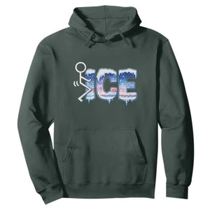Fck Ice Hoodie Sarcastic Immigration Protest TS10 Dark Forest Green Print Your Wear