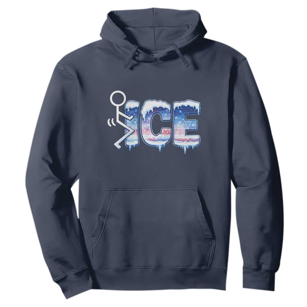 Fck Ice Hoodie Sarcastic Immigration Protest TS10 Navy Print Your Wear