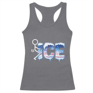 Fck Ice Racerback Tank Top Sarcastic Immigration Protest TS10 Charcoal Print Your Wear