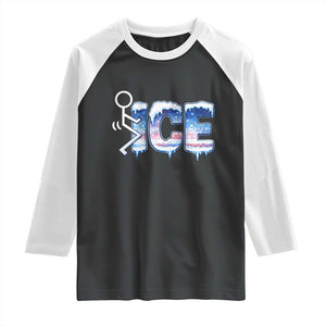 Fck Ice Raglan Shirt Sarcastic Immigration Protest TS10 Black White Print Your Wear