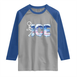 Fck Ice Raglan Shirt Sarcastic Immigration Protest TS10 Sport Gray Royal Print Your Wear