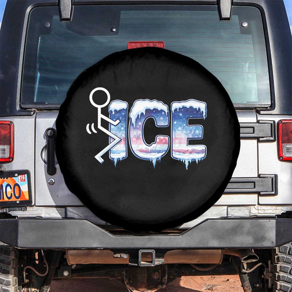 Fck Ice Spare Tire Cover Sarcastic Immigration Protest TS10 No hole Black Print Your Wear