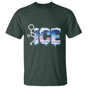 Fck Ice T Shirt Sarcastic Immigration Protest TS10 Dark Forest Green Print Your Wear