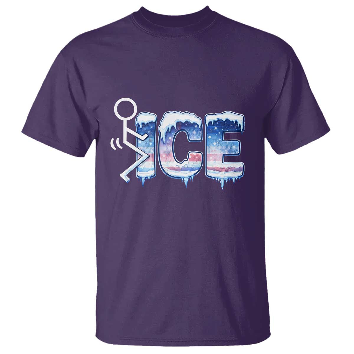 Fck Ice T Shirt Sarcastic Immigration Protest TS10 Purple Print Your Wear