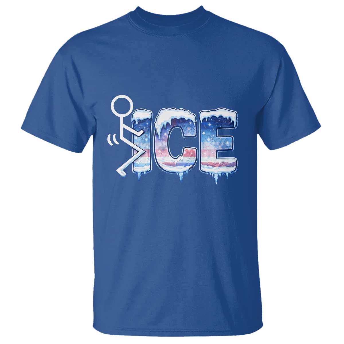 Fck Ice T Shirt Sarcastic Immigration Protest TS10 Royal Blue Print Your Wear