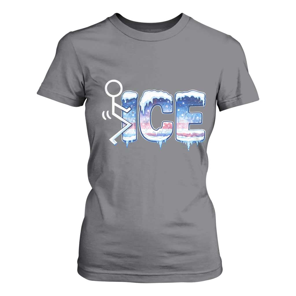 Fck Ice T Shirt For Women Sarcastic Immigration Protest TS10 Charcoal Print Your Wear