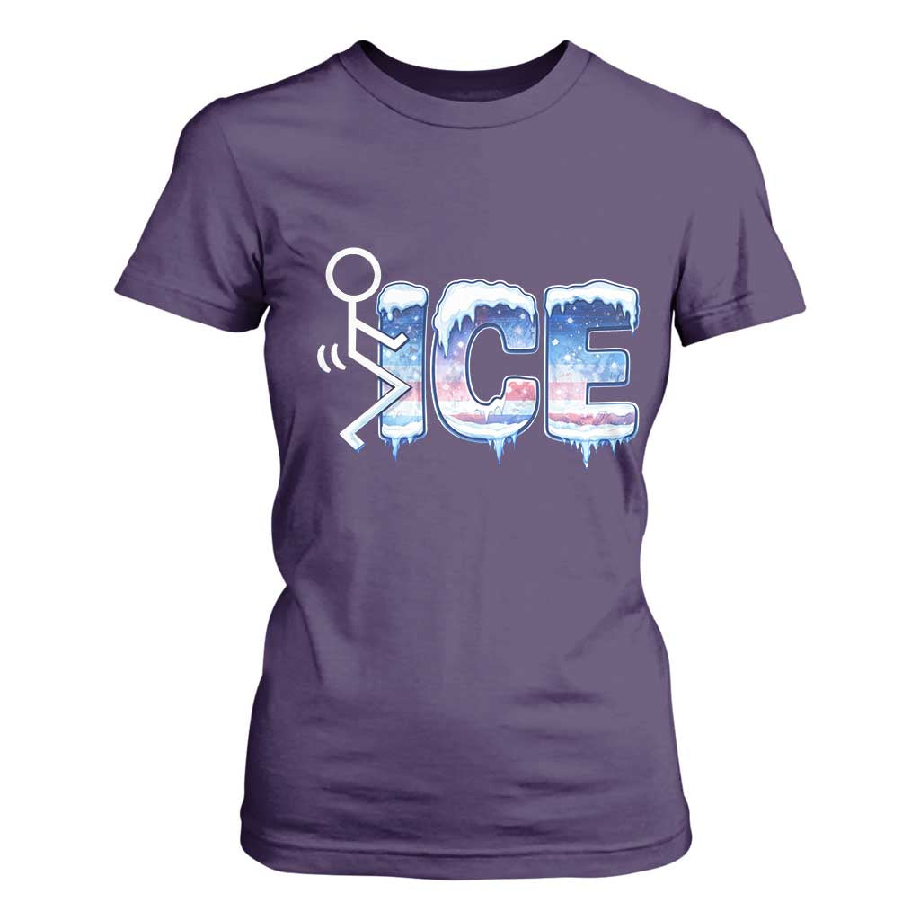Fck Ice T Shirt For Women Sarcastic Immigration Protest TS10 Purple Print Your Wear