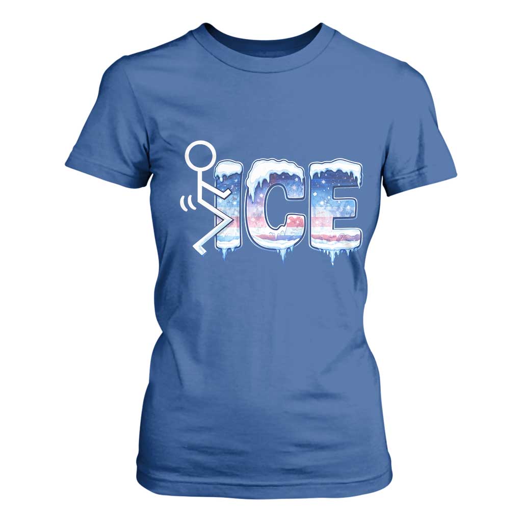 Fck Ice T Shirt For Women Sarcastic Immigration Protest TS10 Royal Blue Print Your Wear