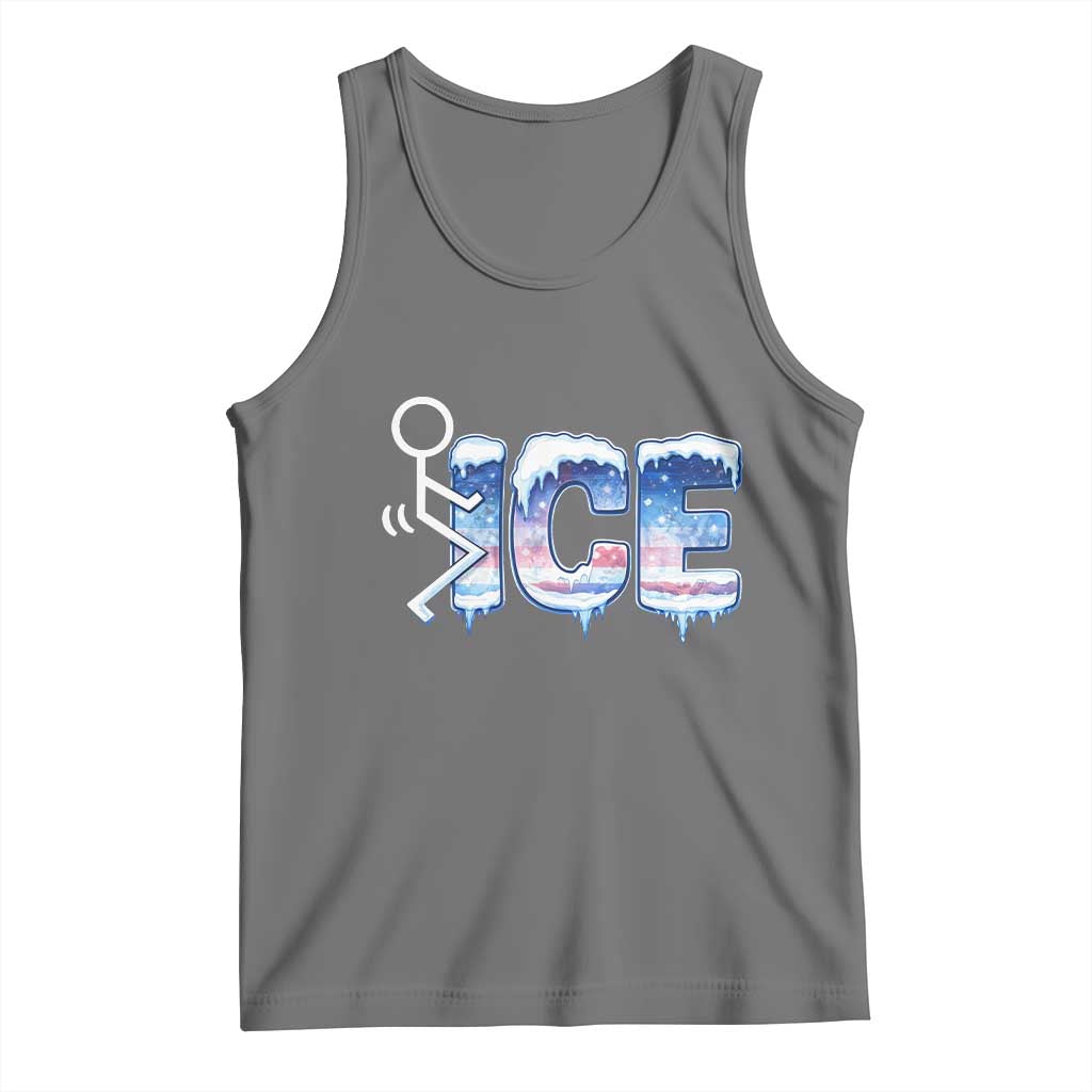 Fck Ice Tank Top Sarcastic Immigration Protest TS10 Black Heather Print Your Wear