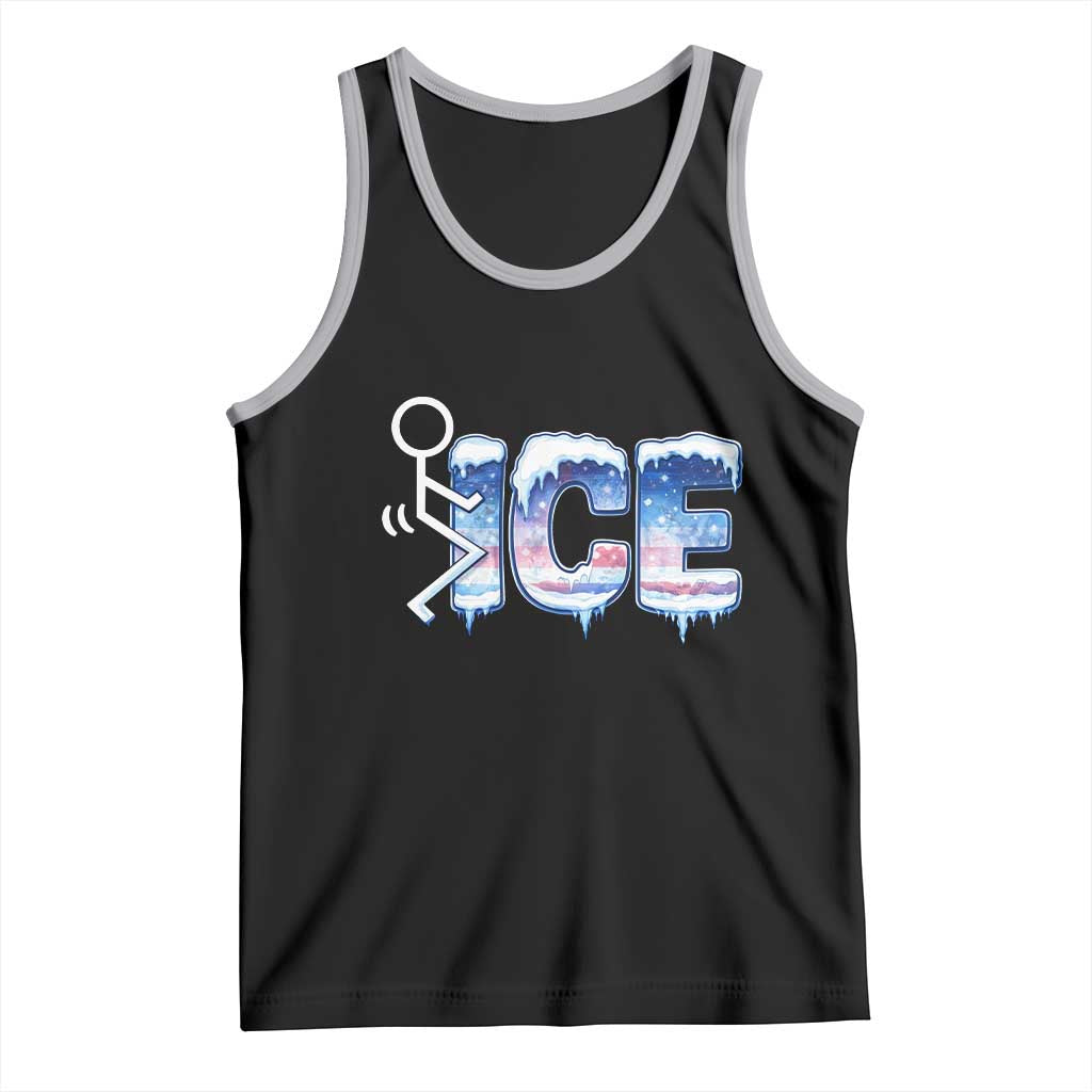 Fck Ice Tank Top Sarcastic Immigration Protest TS10 Black Athletic Heather Print Your Wear