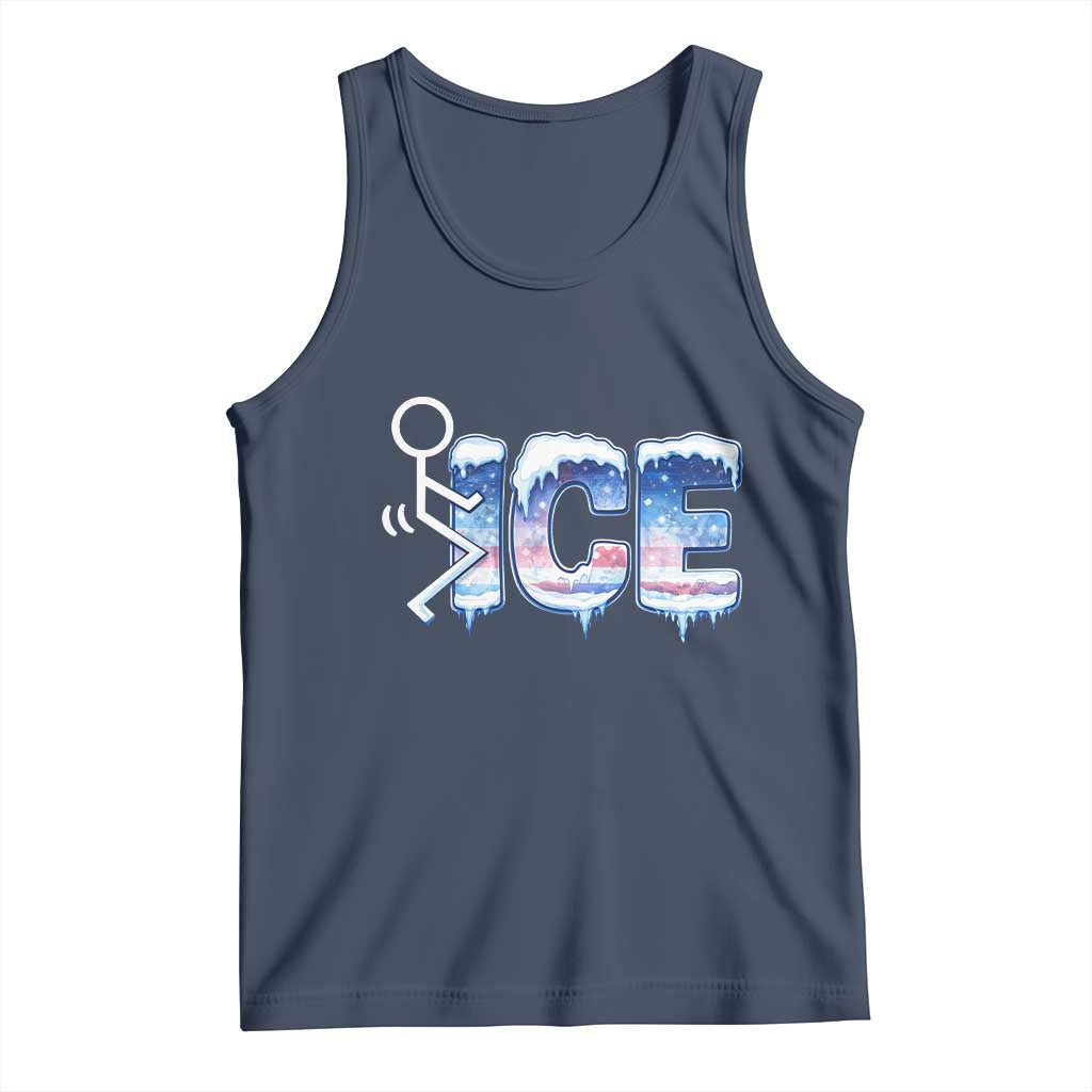 Fck Ice Tank Top Sarcastic Immigration Protest TS10 Navy Print Your Wear